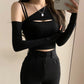 Gothic Patchwork Black T-Shirt