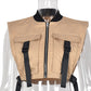 Sexy Cropped Jackets with Pockets and Zipper