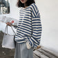 Gothic Japan style Stripe Cotton Hoodie for Women