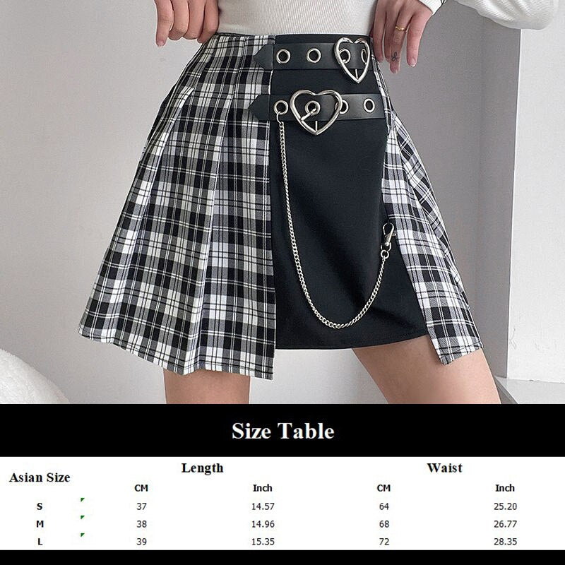 Gothic Korean  Loose BF Shirt and Skirt Set