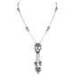 Gothic Thin Chain Necklace with Multiple Skull and Skeleton Pendant Designs