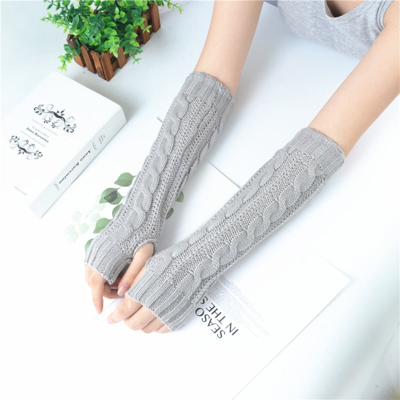 Soft Long Fingerless Gloves