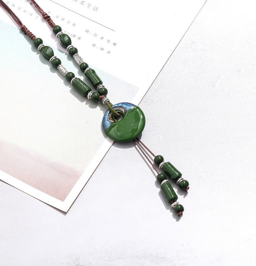 Gothic Ceramic Beads Long Chains
