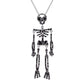 Gothic Thin Chain Necklace with Multiple Skull and Skeleton Pendant Designs