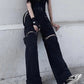 Techwear Gothic Black Cargo Pants