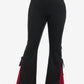 Gothic Lace Up Hem Flare Pants