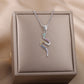 Gothic Chain Necklace with Biting Snake Pendant
