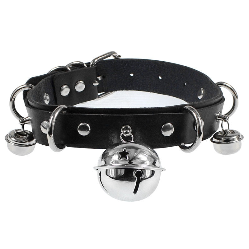 Gothic Choker Necklace with Spikes, Chains and Pendants
