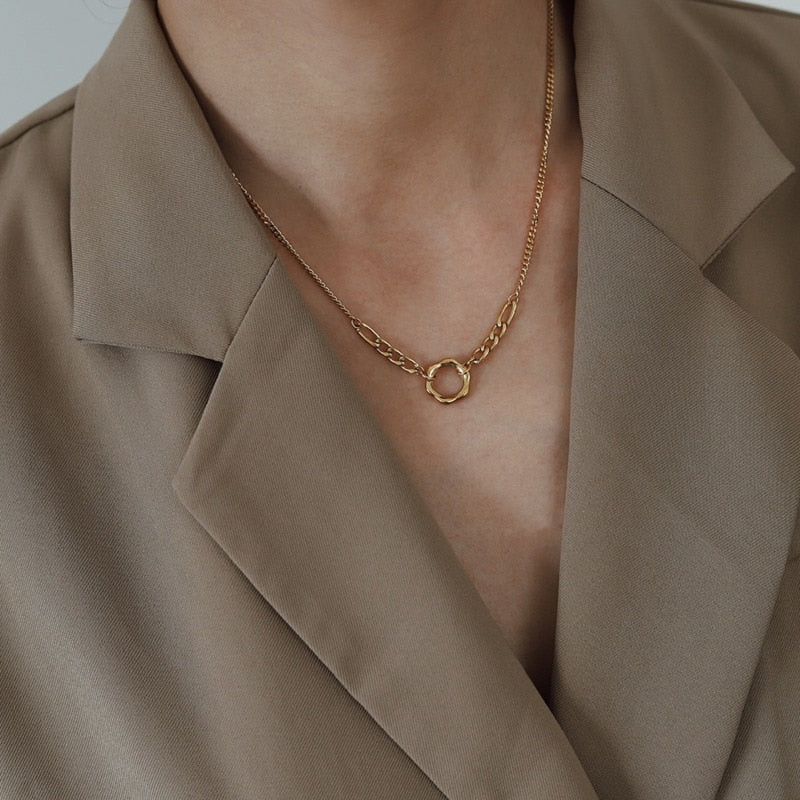 Simple OL Style Collarbone Chain Necklace for Women