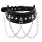 Gothic Choker Necklace with Spikes, Chains and Pendants