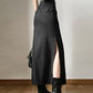 Gothic Casual Tag Split Women Midi Skirt