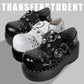 Gothic Platform Shoes with Metal Decoration