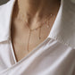 Starlight Tassel Zircon Necklace Clavicle Chain Stainless Steel Plated Gold