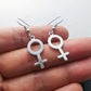 Gothic Silver Metal Earnings for Women - Female Gender Symbol
