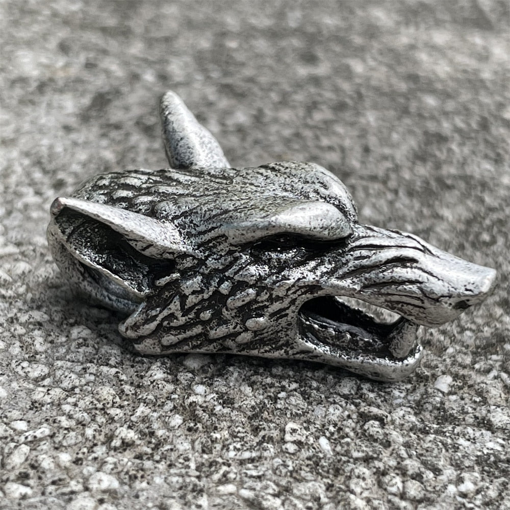 Gothic Chain Necklace with Viking Wolf Pendant