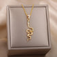 Gothic Chain Necklace with Biting Snake Pendant