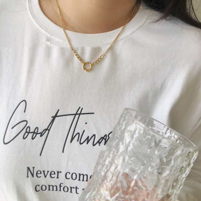 Simple OL Style Collarbone Chain Necklace for Women