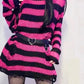 Grunge striped jumper with alternative dark aesthetic