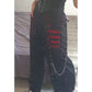 Punk Wide Leg Grunge Black Pants