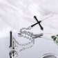 Gothic Cross Tassel Drop Earrings