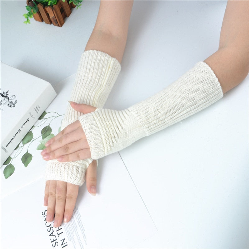 Soft Long Fingerless Gloves