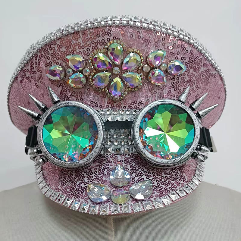 Luxury Gothic Adult Party Hats Covered in Glass and Gems