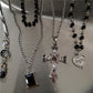 Kpop Gothic Heart Cross Necklace