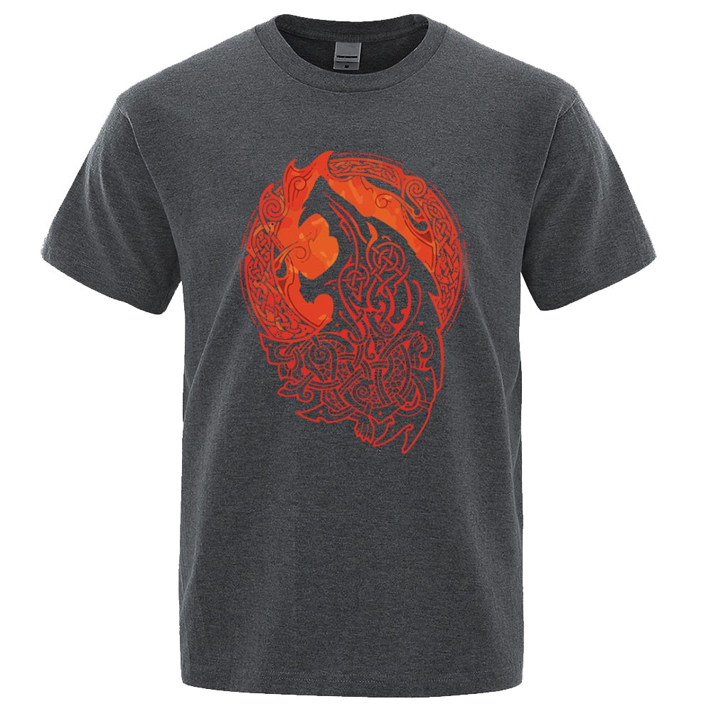 Gothic Norse Mythology Vikings Fenrir Wolf T Shirt