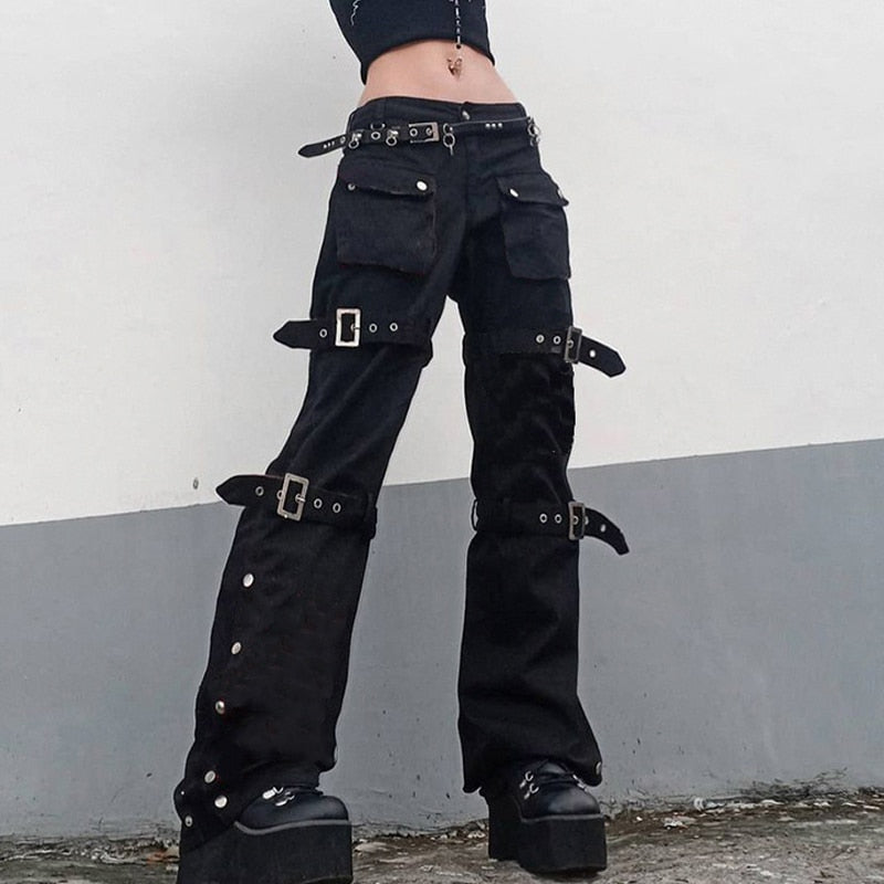 Gothic Emo Alt Cargo Pants Techwear