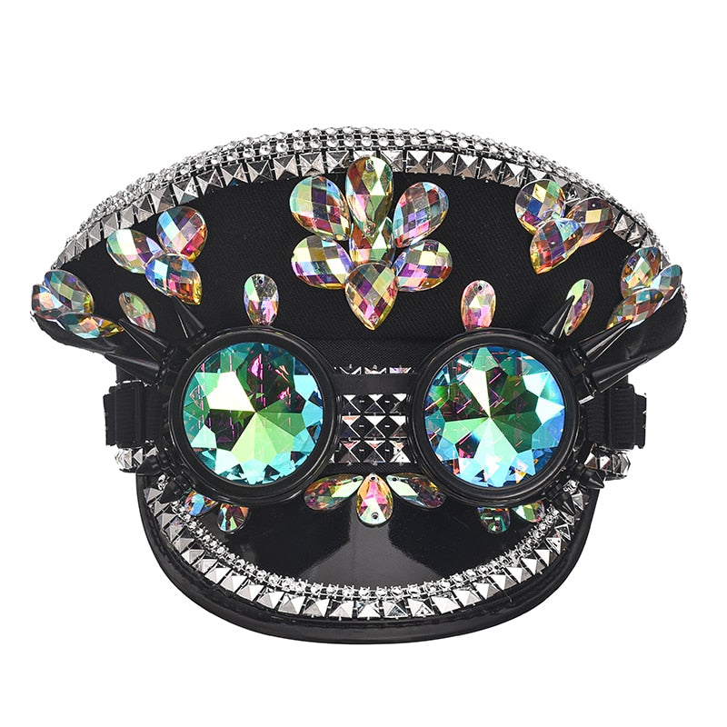 Luxury Gothic Adult Party Hats Covered in Glass and Gems