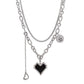Gothic Layered Chain Necklaces with Retro Heart and Butterfly Pendants