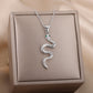 Gothic Chain Necklace with Biting Snake Pendant