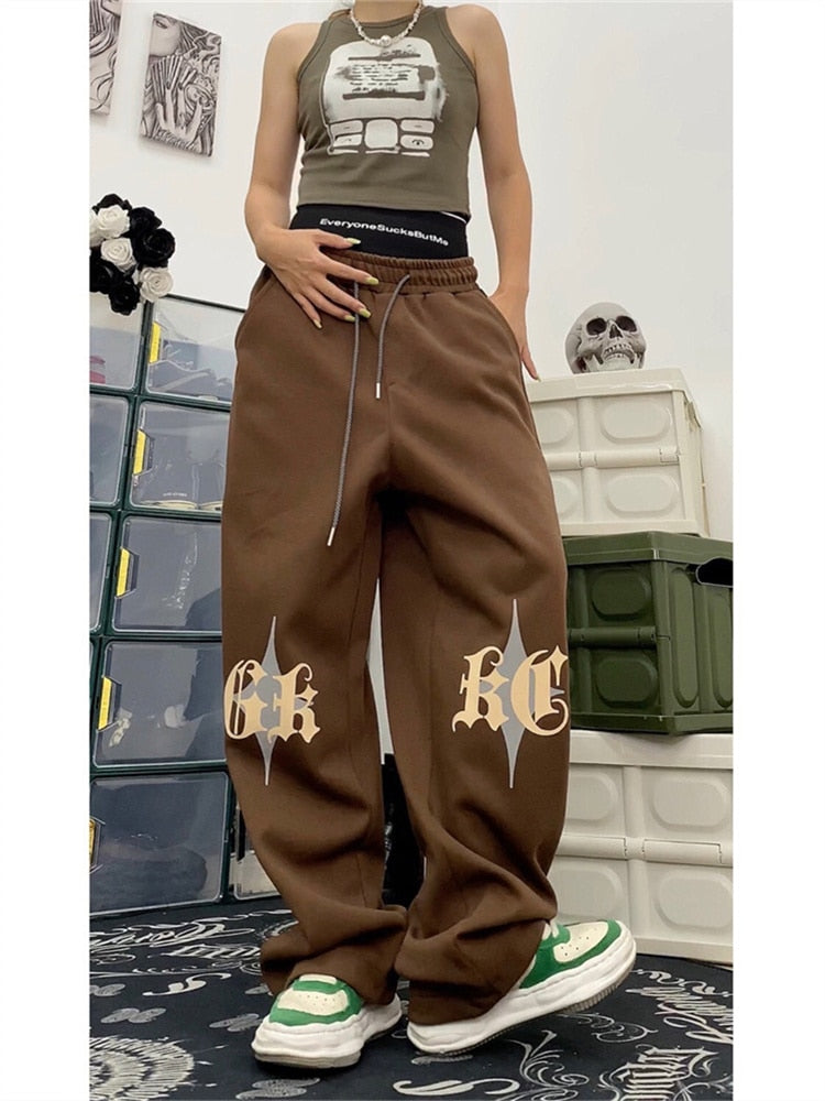 Gothic Brown Joggers Sweatpants