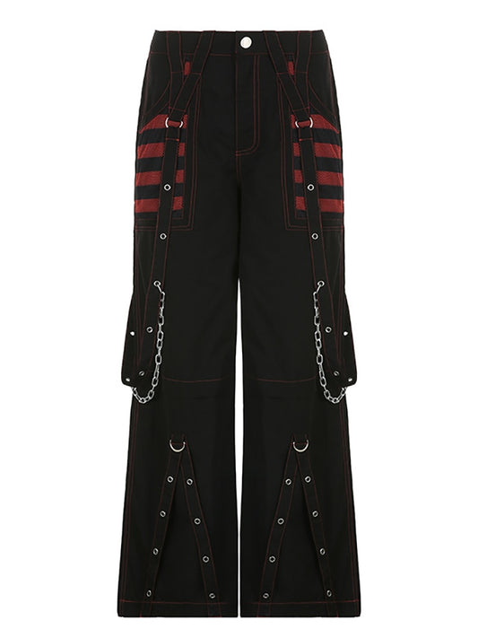 Punk Wide Leg Grunge Black Pants