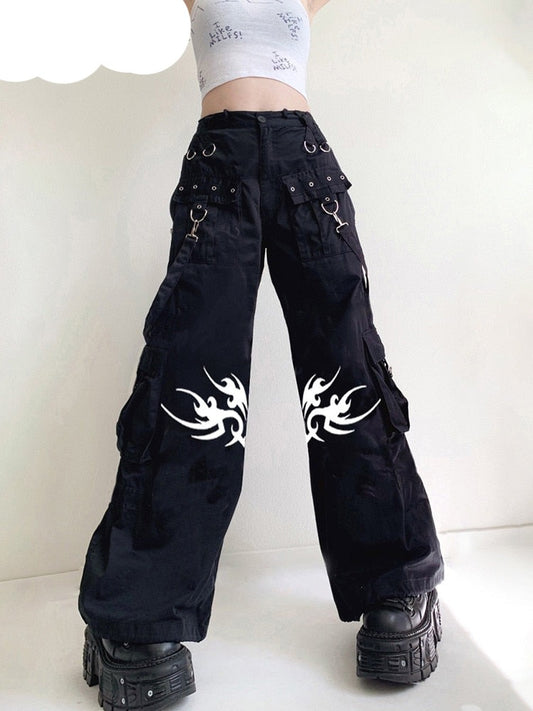 Gothic Bandage Wide Leg Pants