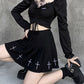 Gothic Black V-neck Crop Top