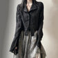 Gothic Black Shirt Aesthetic Blouse