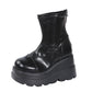 Gothic Winter Wedge Heel Boots