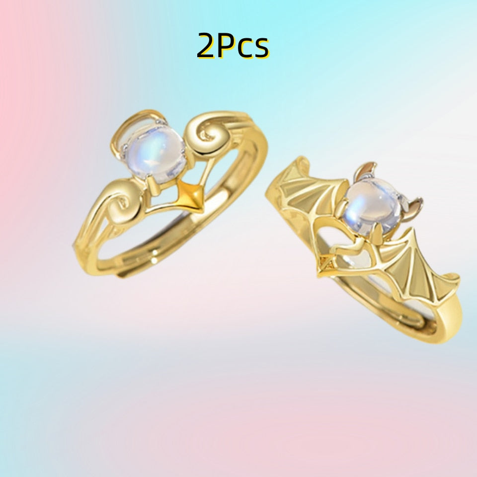 Finger Rings for Couples-Romantic Angel and Demon Wings