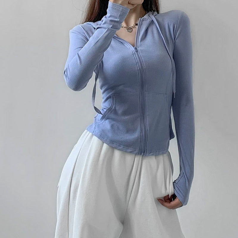 Gothic Streetwear Zip Up Oversized T-Shirt with Hood