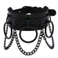 Gothic Choker Necklace with Spikes, Chains and Pendants
