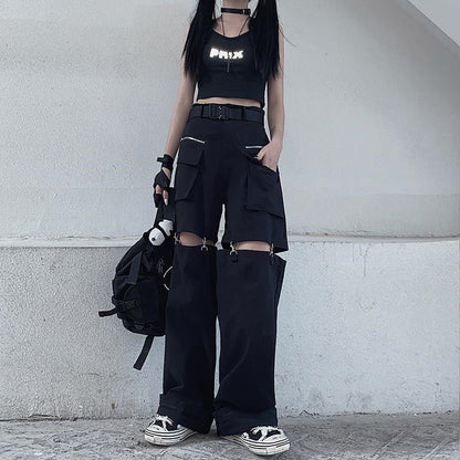 Gothic Techwear Emo Cargo Pants