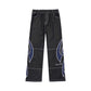 "Gothic Streetwear Bottoms with Baggy Cut and Eye-catching Details"