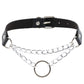Gothic Choker Necklace with Spikes, Chains and Pendants