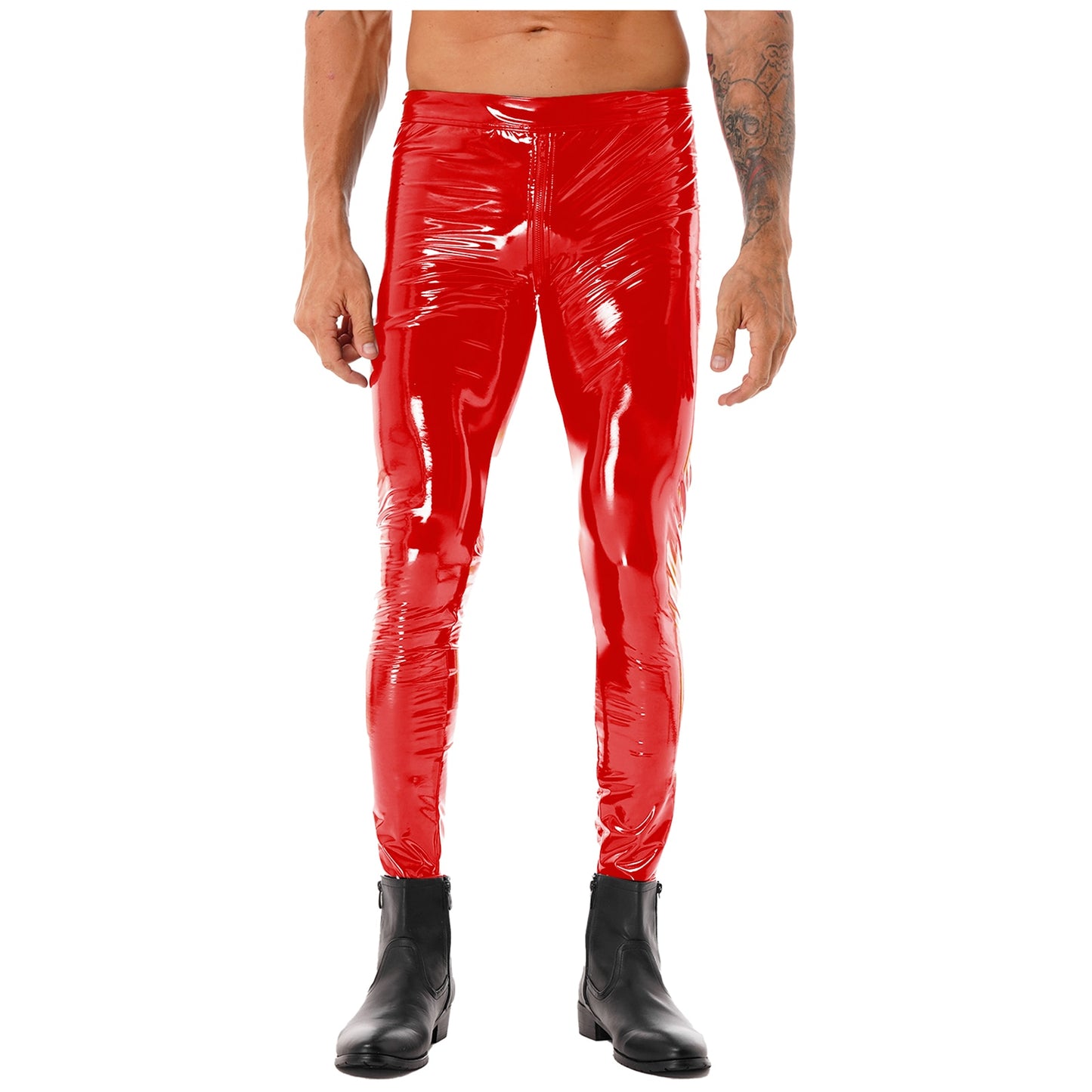 Statement-making Gothic Faux Leather PVC Pants with Unique Design