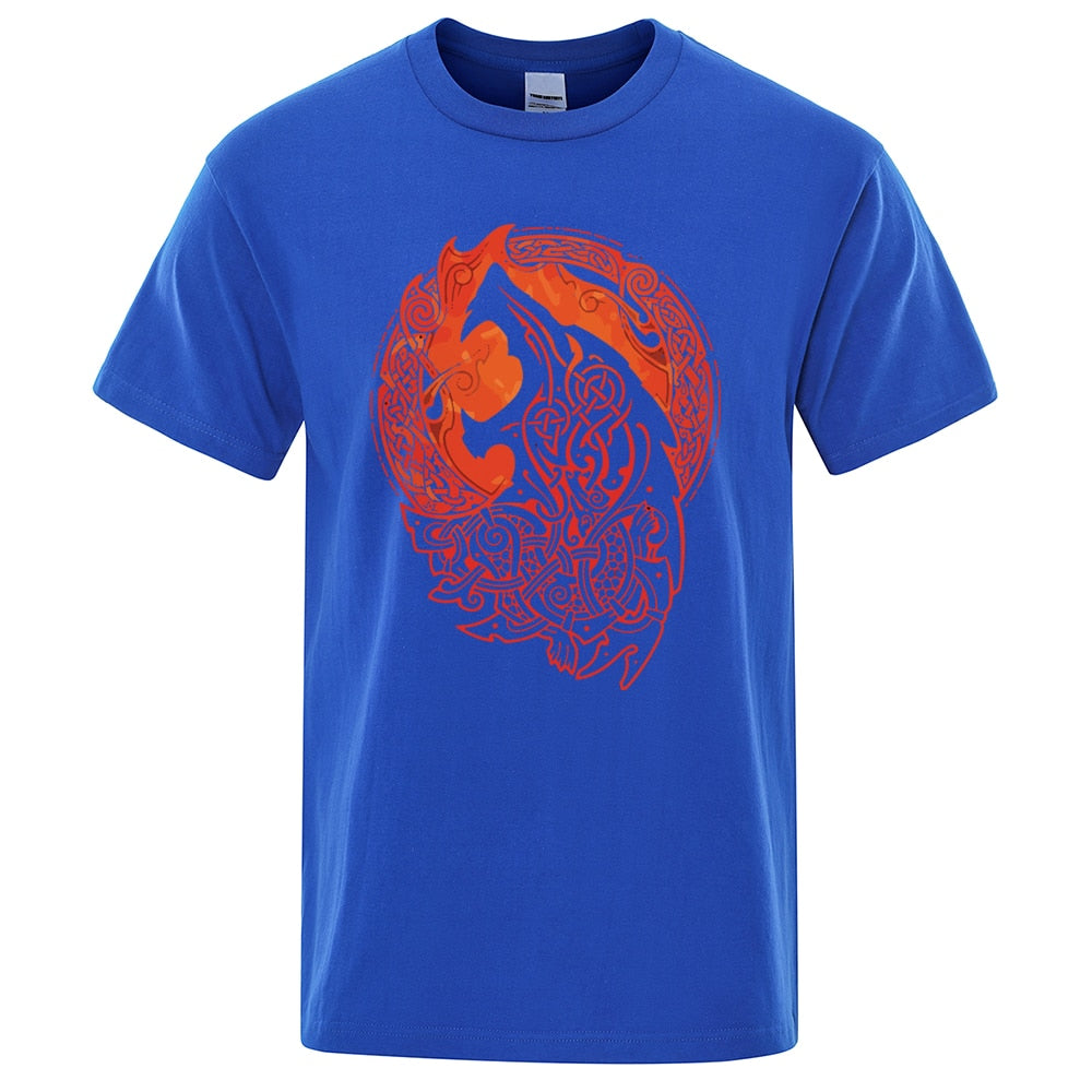 Gothic Norse Mythology Vikings Fenrir Wolf T Shirt