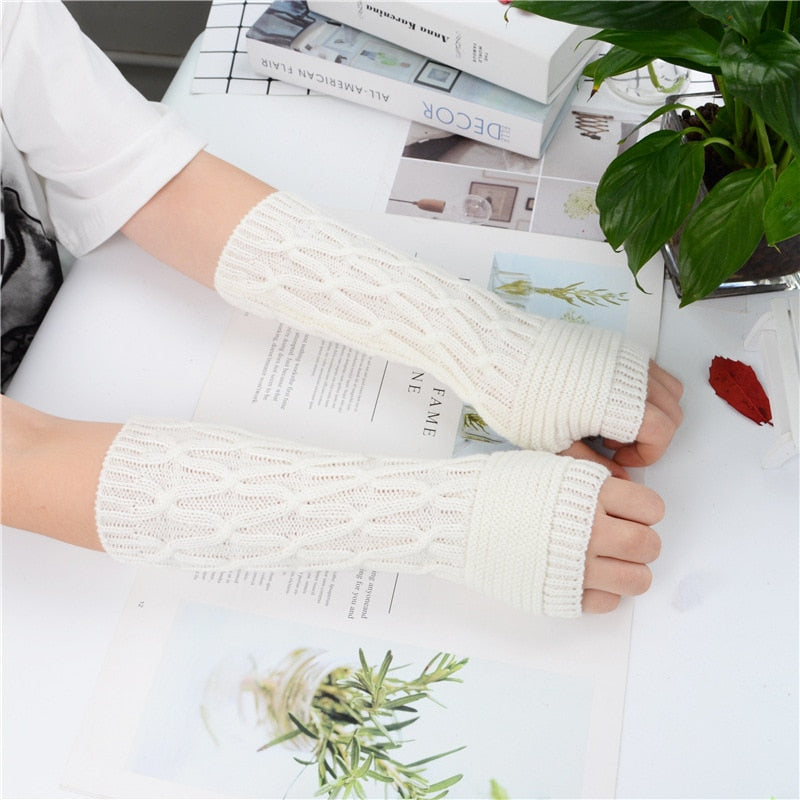 Soft Long Fingerless Gloves