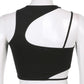 Punk-inspired sleeveless crop top for an edgy look