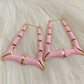 Gothic Rainbow Heart Hoop Earrings Korean Fashion