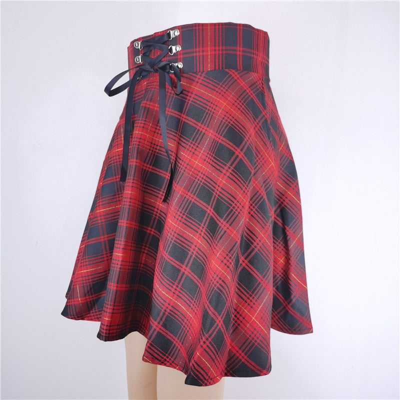 Gothic High Waisted School Skirt